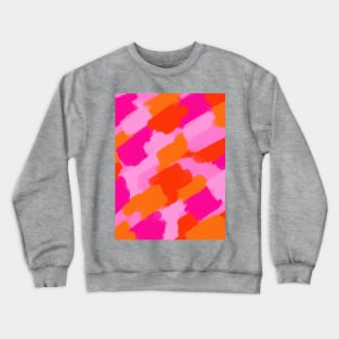 Pink and Orange Brush Strokes Palette Pattern Crewneck Sweatshirt